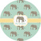 Elephant 3" Multipurpose Round Labels - Single Sticker