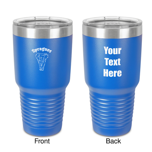 Custom Elephant 30 oz Stainless Steel Tumbler - Royal Blue - Double-Sided (Personalized)