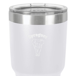 Elephant 30 oz Stainless Steel Tumbler - White - Single-Sided (Personalized)