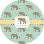 Elephant Multipurpose Round Labels - 5" (Personalized)