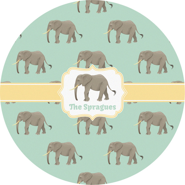 Custom Elephant Multipurpose Round Labels - 5" (Personalized)