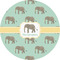 Elephant 5" Multipurpose Round Label - Single Sticker