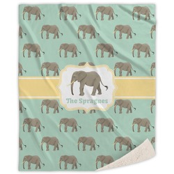 Elephant Sherpa Throw Blanket - 60"x80" (Personalized)