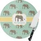 Elephant 8 Inch Small Glass Cutting Board