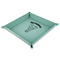 Elephant 9" x 9" Teal Leatherette Snap Up Tray - MAIN