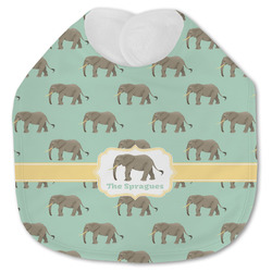 Elephant Jersey Knit Baby Bib w/ Name or Text