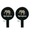 Elephant Black Plastic 7" Stir Stick - Double Sided - Round - Front & Back