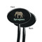 Elephant Black Plastic 7" Stir Stick - Single Sided - Oval - Front & Back