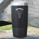 Elephant 20 oz Stainless Steel Tumbler - Black - Double Sided (Personalized)