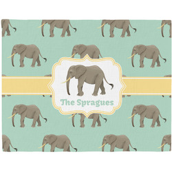 Elephant Woven Fabric Placemat - Twill w/ Name or Text