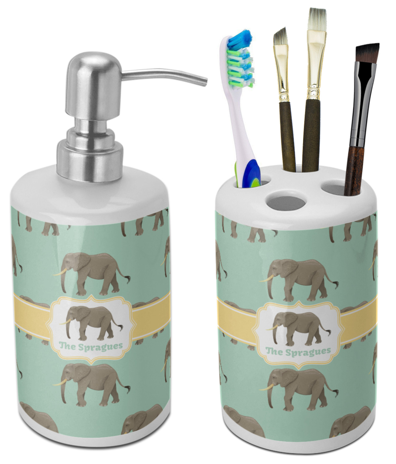 Elephant Bathroom Accessories Set Ceramic Personalized Youcustomizeit