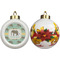 Elephant Ceramic Christmas Ornament - Poinsettias (APPROVAL)