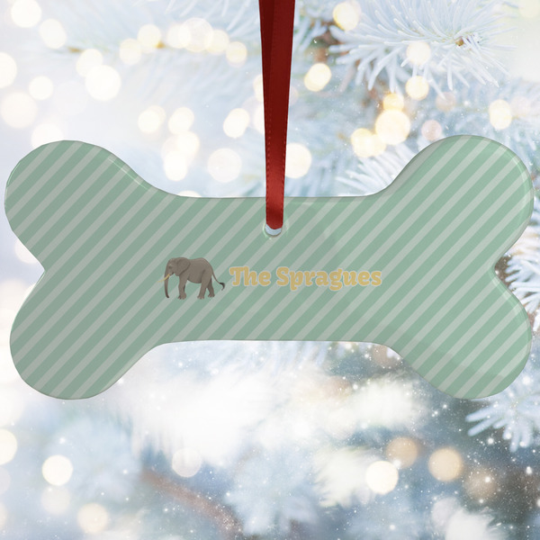 Custom Elephant Ceramic Dog Ornament w/ Name or Text