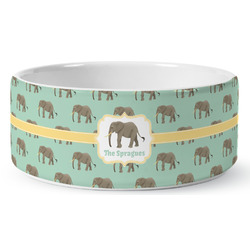 Elephant Ceramic Dog Bowl - Medium (Personalized)