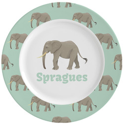 Elephant Ceramic Dinner Plates (Set of 4) (Personalized)