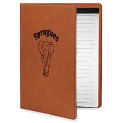 Elephant Leatherette Portfolio with Notepad - Small - Double Sided (Personalized)