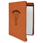 Elephant Leatherette Zipper Portfolio with Notepad - Single Sided (Personalized)