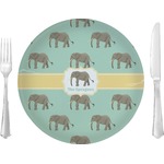 Elephant 10" Glass Lunch / Dinner Plates - Single or Set (Personalized)