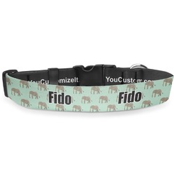 Elephant Deluxe Dog Collar - Double Extra Large (20.5" to 35") (Personalized)