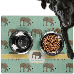 Elephant Dog Food Mat - Large w/ Name or Text