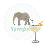 Elephant Printed Drink Topper - 3.25" (Personalized)