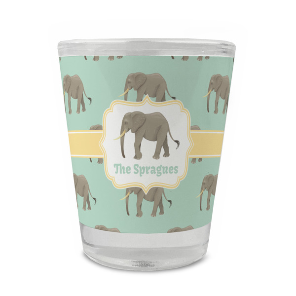 Custom Elephant Glass Shot Glass - 1.5 oz - Set of 4 (Personalized)