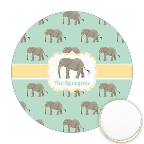 Custom Elephant Printed Cookie Topper - 2.5" (Personalized)