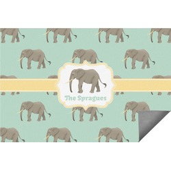 Elephant Indoor / Outdoor Rug - 6'x8' w/ Name or Text