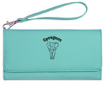 Elephant Ladies Leatherette Wallet - Laser Engraved- Teal (Personalized)