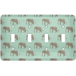 Elephant Light Switch Cover (4 Toggle Plate)