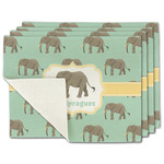 Elephant Single-Sided Linen Placemat - Set of 4 w/ Name or Text