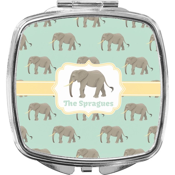 Custom Elephant Compact Makeup Mirror (Personalized)