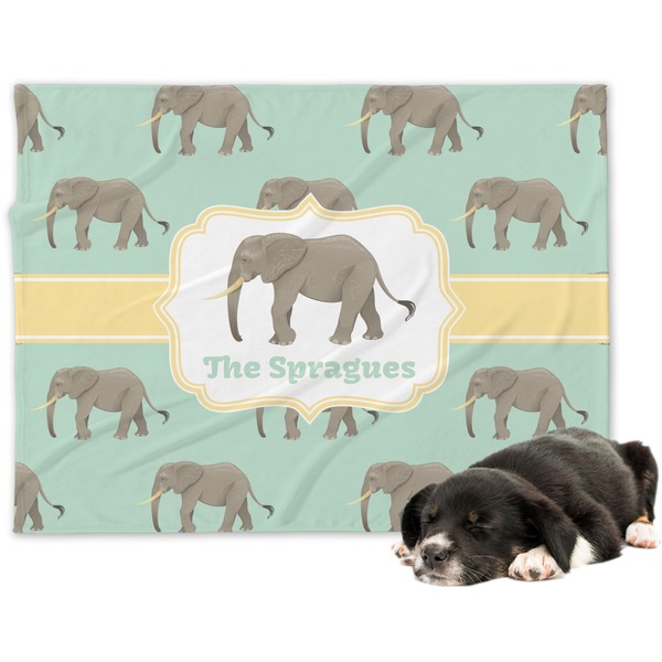 Custom Elephant Dog Blanket - Large (Personalized)