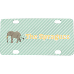 Elephant Mini / Bicycle License Plate (4 Holes) (Personalized)