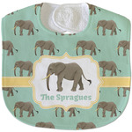 Elephant Velour Baby Bib w/ Name or Text