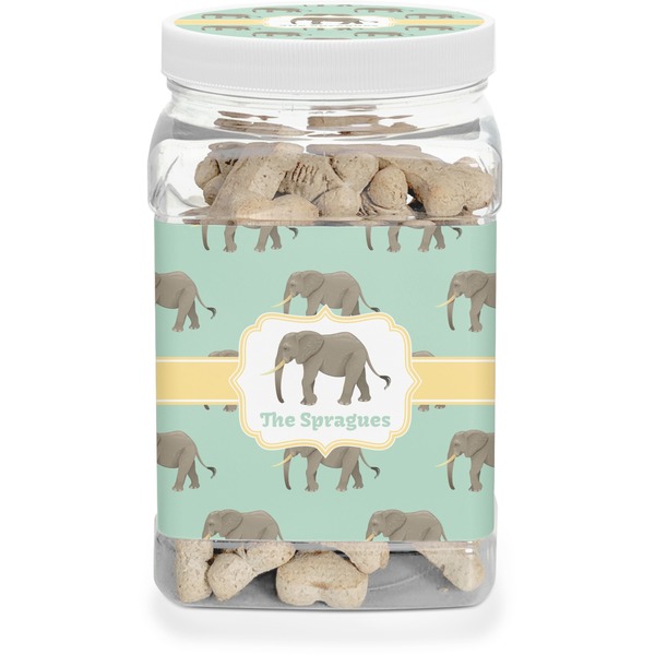 Custom Elephant Dog Treat Jar (Personalized)