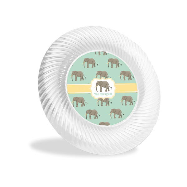 Custom Elephant Plastic Party Appetizer & Dessert Plates - 6" (Personalized)