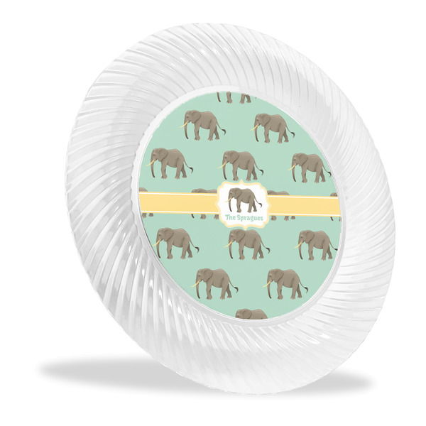 Custom Elephant Plastic Party Dinner Plates - 10" (Personalized)