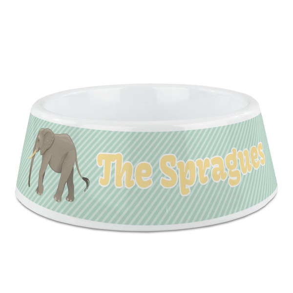 Custom Elephant Plastic Dog Bowl - Medium (Personalized)