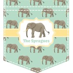 Elephant Iron On Faux Pocket (Personalized)