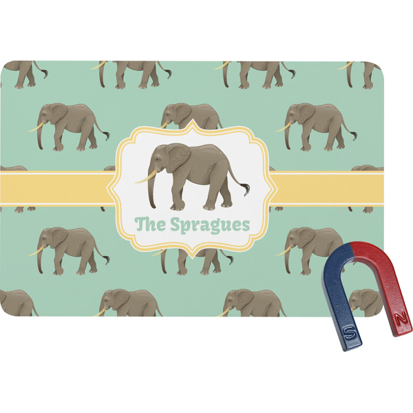 Custom Elephant Rectangular Fridge Magnet (Personalized)