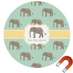 Elephant Round Car Magnet - 10" (Personalized)