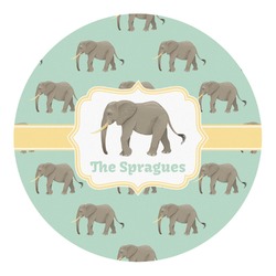 Elephant Round Decal - Small (Personalized)