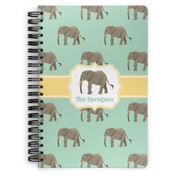 Elephant Spiral Notebook - 7x10 w/ Name or Text