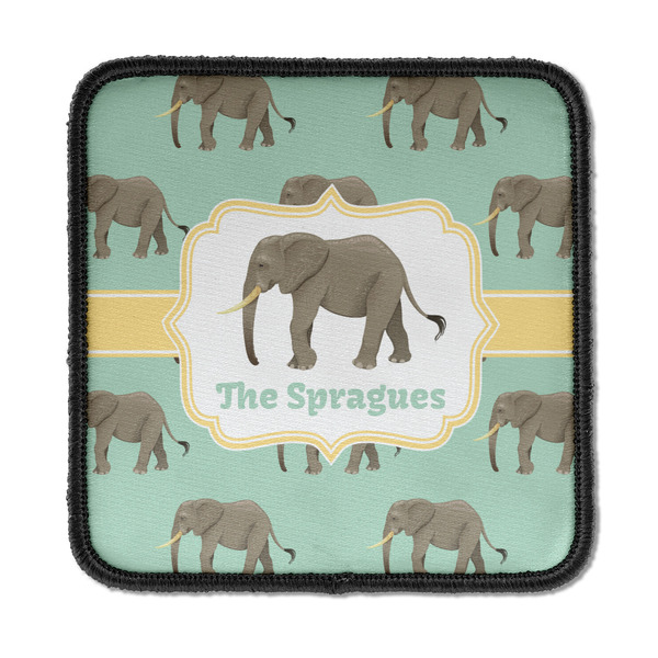 Custom Elephant Iron On Square Patch w/ Name or Text