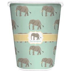 Elephant Waste Basket - Single Sided (White) (Personalized)
