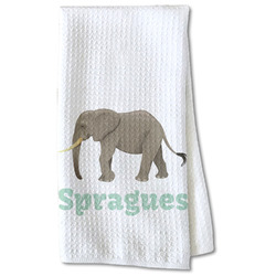 Elephant Kitchen Towel - Waffle Weave - Partial Print (Personalized)