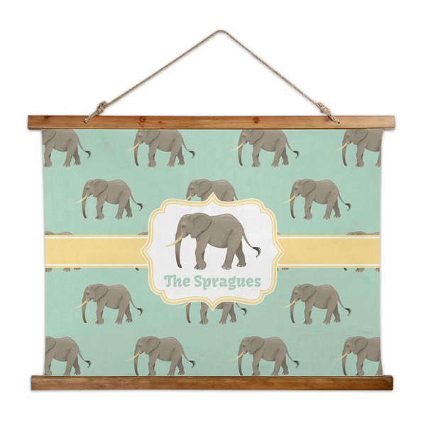 Custom Elephant Wall Hanging Tapestry - Wide (Personalized)