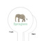 Elephant White Plastic 6" Food Pick - Round - Single Sided - Front & Back