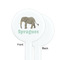 Elephant White Plastic 7" Stir Stick - Single Sided - Round - Front & Back